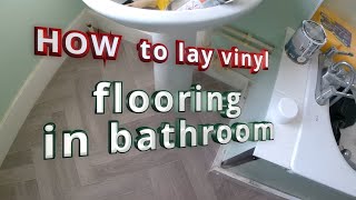 How to Install Vinyl Plank Flooring in a BATHROOM 🚽 [upl. by Treblah]