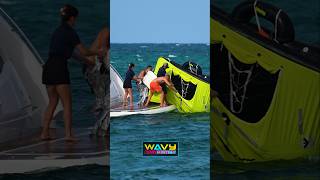 Yacht loses life raft at Haulover Inlet  Wavy Boats [upl. by Leno867]