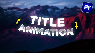 How To Make STUNNING Text Animations Premiere Pro [upl. by Nosyerg]