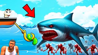 Unlocking DEEP SONAR to Catch HUGE FISHES in CAT GOES FISHING  SHARK FISH GAME with SHINCHAN CHOP [upl. by Eerat45]