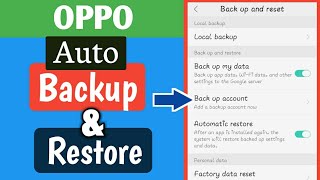 OPPO Auto Backup amp Restore [upl. by Sokram95]