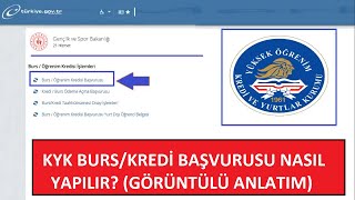 SON DAKİKAKYK BURS KREDİ BAŞVURUSU BAŞLADI  BURS KREDİ BAŞVURUSU NASIL YAPILIRGÖRÜNTÜLÜ ANLATIM [upl. by Llertnad925]