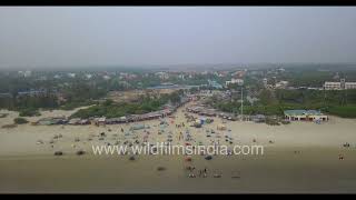 Bakkhali Beach in West Bengal as seen aerially Popular tourist spot in sensitive Sunderbans region [upl. by Ahsienroc]