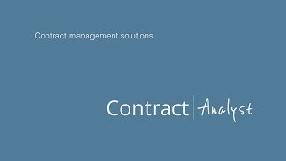 Introduction to Contract Analyst for contract management [upl. by Madelle60]