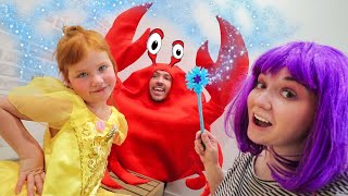 PRiNCESS MAKEOVER the MOVIE Adley amp Fairy Mom do a surprise disney spa mystery guest CRAB DAD 🦀 [upl. by Anali]