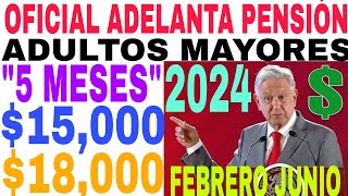 🎉OFICIAL ADELANTA PAGO 15000 Y 18000☝️ ADULTOS MAYORES PENSIÓN AMLO📆 FEBRERO VEDA ELECTORAL🤩 [upl. by Barstow19]