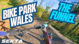 BIKE PARK WALES MTB💥The Funnel NEW TRAIL Blue flow trail BPW [upl. by Iffar397]