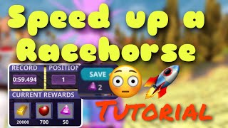 How to speed up a race horse Tutorial with low gems Horse Riding Tales [upl. by Janot]