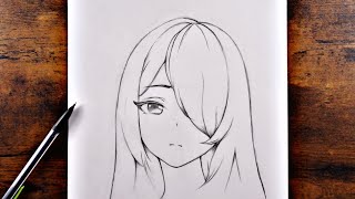 How to Draw anime Girl  Easy Anime Drawing step by step [upl. by Mathur23]