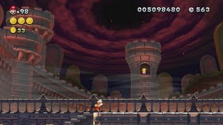 New Super Mario Bros U  Peachs Castle Complete World 8 FINAL Boss Credits [upl. by Donatelli785]