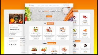 Create A Responsive Grocery Store Website Design Using HTML  CSS  JavaScript  Step By Step [upl. by Natie]