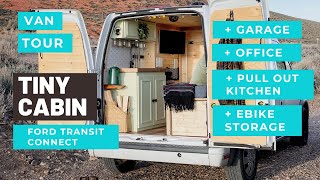 Cozy Cabin Vibes in this TINY Van  Ford Transit Connect DIY Conversion Van Tour [upl. by Bumgardner]