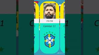 Número que Gabriel Barbosa na seleção futebol gabigol flamengo [upl. by Harrus]