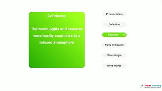 CONDUCIVE  Definition pronunciation grammar meaning  Practice grade 6 vocabulary [upl. by Radford]