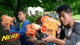 NERF Stunts  Dessert Double Demolishing wThe NStrike Elite Demolisher 2in1 Blaster [upl. by Niwle88]