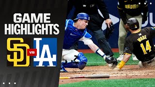 Padres vs Dodgers Game Highlights 32124  MLB Highlights [upl. by Kinsler]