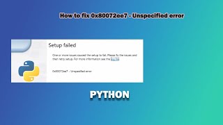 How to fix 0x80072ee7 unspecified error [upl. by Aicats]