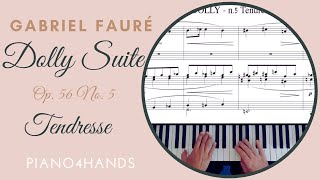 G Fauré  5 Tendresse from quotDollyquot suite op 56 for Piano 4 hands [upl. by Drucy]