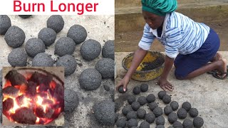 HOW TO MAKE CHARCOAL BRIQUETTES METHOD 4HOW HOW TO MAKE CHARCOAL BRIQUETTES USING CASSAVA PORRIDGE [upl. by Bautista]