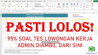 Soal Tes Lowongan Kerja Admin 1 Tes Excel  Free Download Soal  Penjelasan [upl. by Othelia212]