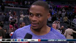 Russell Westbrook Talks about Wemby amp Clippers Win Postgame Interview [upl. by Aihseuqram]