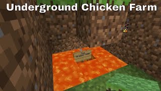 Minecraft Tutorial  Automatic Underground Chicken Farm w Cooker [upl. by Katherin988]