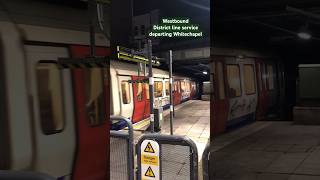 Westbound District line service departs Whitechapel districtline [upl. by Giesecke588]