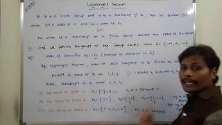 lagranges theorem  Lagranges theorem with example problem  lagranges theorem  group theory [upl. by Pizor45]