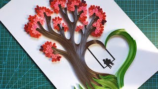 Paper Quilling How to make Paper Quilling Tree Tutorial [upl. by Cita]