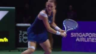 Agnieszka Radwanska 2015 WTA Finals Hot Shot  Semifinals [upl. by Itsirhc712]