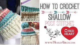 How to Crochet Shallow Post Stitches [upl. by Leihcim]