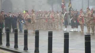 3 Scots Black Watch Bravehearts march in Kirkcaldy 111209 [upl. by Eenram924]