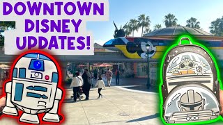 Downtown Disney Updates  New Construction Updates Pins And Loungefly Bags [upl. by Charmian]