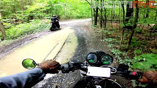 He rode his MT09 in the mud FOR BEER  Off Road on Ducati Monster  Catskill Cabin Part 3  V1092 [upl. by Eniamaj]