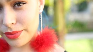 Feather Pom Pom Earrings ♥ DIY [upl. by Aierb]