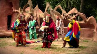 Egungun Dancing with Bata Drums  African Bata Lebee Cultural Troupe  Osun Grove [upl. by Aisyat514]