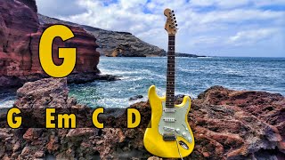 G Major Melodic Hard Rock Guitar Backing Track  4 chords G Em C D [upl. by Gilboa]