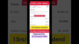 Coal India share dividend payment date 2024 letast update dividend [upl. by Hook]