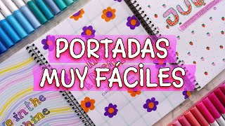 CÓMO HACER PORTADAS BONITAS FÁCILES Y RÁPIDAS con ROTULADORES 💖CARÁTULAS para CUADERNOS y LIBRETAS [upl. by Eniaj756]