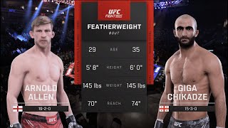 UFC 304 Allen vs Chikadze UFC 5 Simulation [upl. by Ormond]