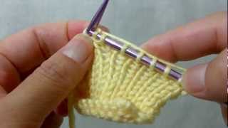 How to knit Kfbf Knit front back and front  Double Increase [upl. by Suisyola]