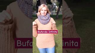 BUFANDA  CUELLO INFINITO Tejido con Dos Agujas paso a paso  Tutorial 579 [upl. by Strephon]