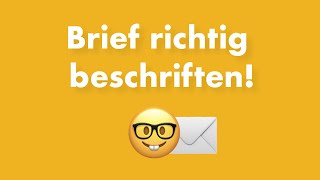 Tutorial Brief richtig beschriften  So gehts [upl. by Tracy]