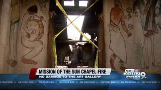 Fire burns chapel at DeGrazia Studio [upl. by Acino]