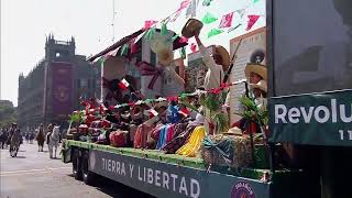 Desfile 20 de noviembre Carro temático quotTierra y Libertadquot  Imagen Noticias [upl. by Chico600]