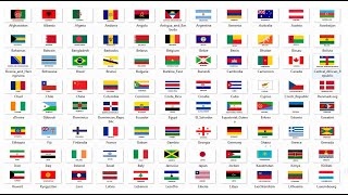 GAMBAR BENDERA NEGARA SELURUH DUNIA LENGKAP COUNTRY NAMES AND FLAGS IN THE WORK [upl. by Nitaf]