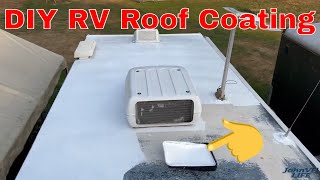 Tropicool roof coating HOW TO DIY RV Roof Coating Sealing [upl. by Sheff]