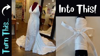 Turn Your Wedding Dress Into a Bouquet Wrap or Handkerchief  Step by Step Sewing Tutorial [upl. by Aidam]