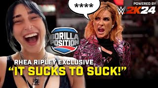 Rhea Ripley EXCLUSIVE Being WWE2K24 cover star being better than Becky Lynch Dom secrets amp more [upl. by Harcourt]