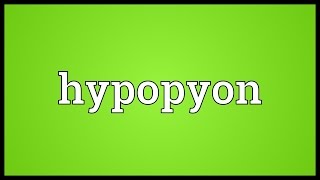 Hypopyon Meaning [upl. by Peugia390]